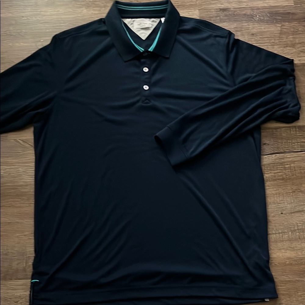 Adi Pure From Adidas Navy Long Sleeve Polo Shirt